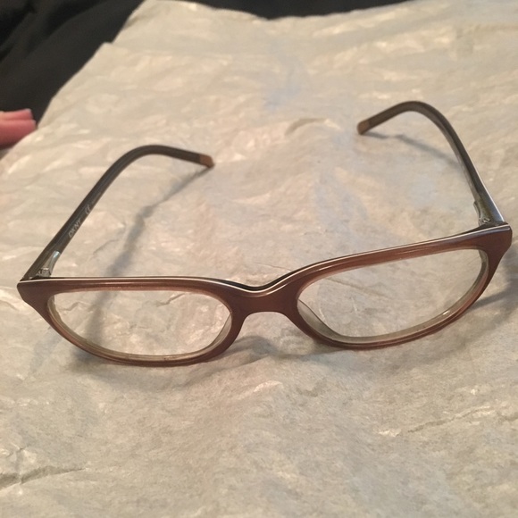 EUC DKNY Eyeglass Frames Brown Cream Accent - Picture 3 of 6